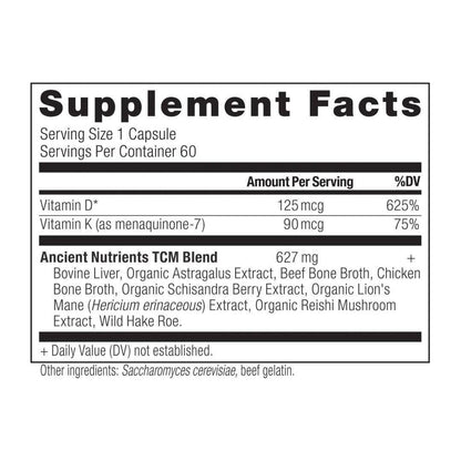 Strong Immunity Vitamin D3 Capsules with K2 - 60 Count