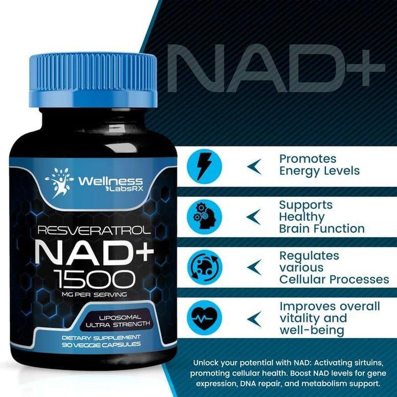 High Potency Resveratrol NAD+ Supplement Capsules