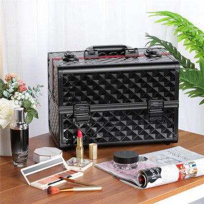 Secure Makeup Storage Case - Red/Black, Silver/Black