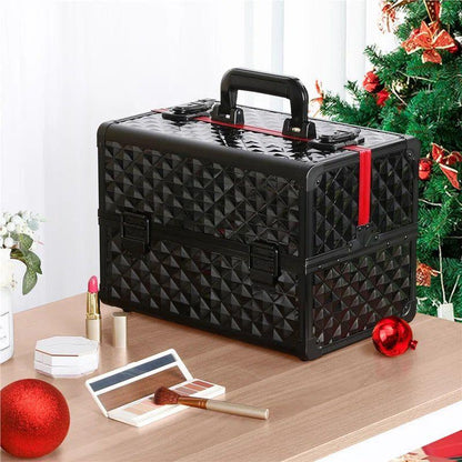 Secure Makeup Storage Case - Red/Black, Silver/Black