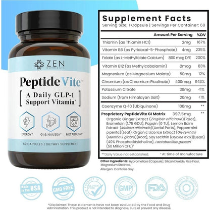 Natural GLP-1 Supplement Vitamin - 60 Capsules