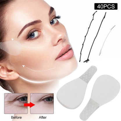 40Pcs/Set Invisible Thin Face Lift Stickers V-Shape Face