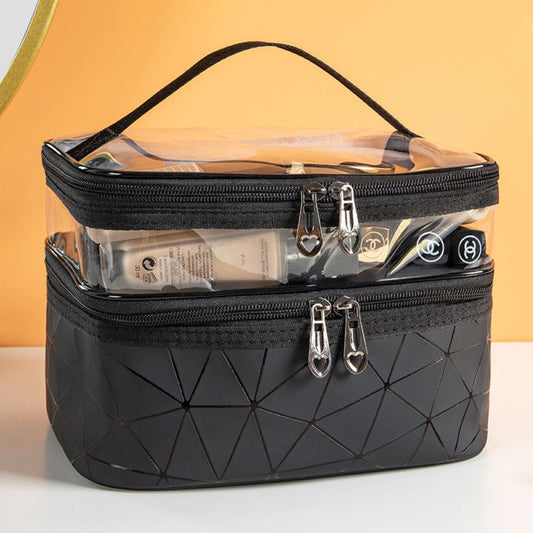 Makeup Double Layer Bag  - Travel Cosmetic Case - Toiletry Organizer