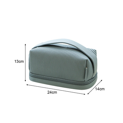 Toast Large Makeup Bag - Double Layer Cosmetic Bag - Portable Toiletry Bag