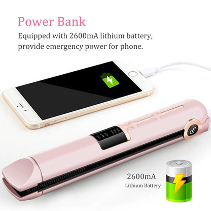 Wireless Hair Straightener Curler | LCD Display