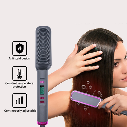 Fast-heating 3 in 1 Hair Straightener Brush
