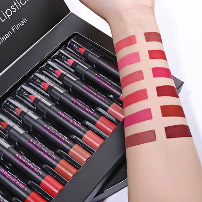 12Pcs Waterproof Matte Lipstick Set