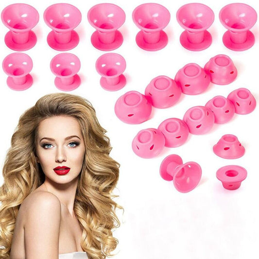 40PCS Heatless Silicone Sleep Rollers Hair Curlers- Curls Overnight