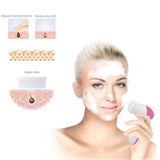 5 in 1 Electric Face Cleansing Brush Facial Exfoliator