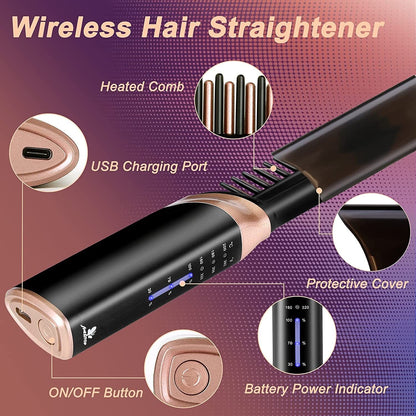 Cordless Hair Straightener Brush