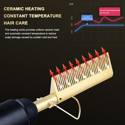 Professional Iron Hair Straightener Curler Comb