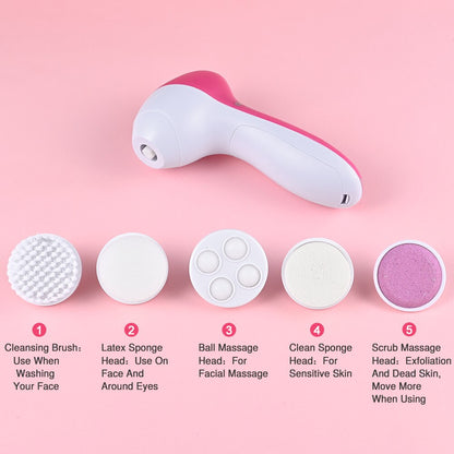 5 in 1 Electric Face Cleansing Brush Facial Exfoliator