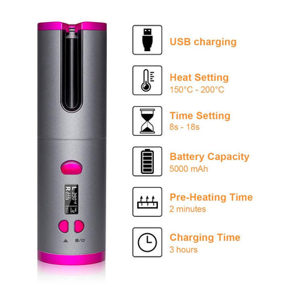 USB Rechargeable Automatic Hair Curler