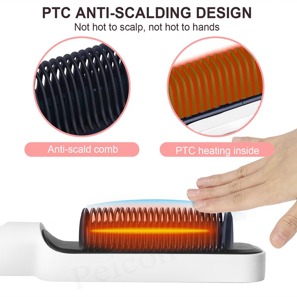 Hair Straightener Brush 3 in 1