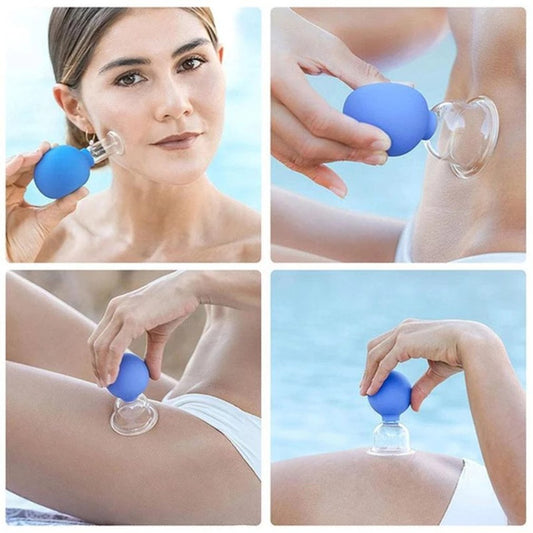 4 Pcs Glass Face Cupping Set
