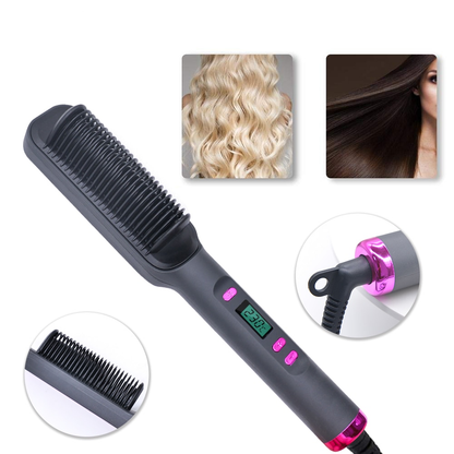Fast-heating 3 in 1 Hair Straightener Brush