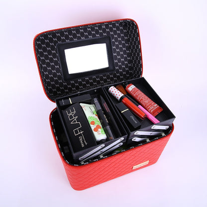 Professional Large Capacity Makeup Bag with Mirror
