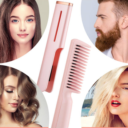 USB Portable Electric Hair Straightening Brush