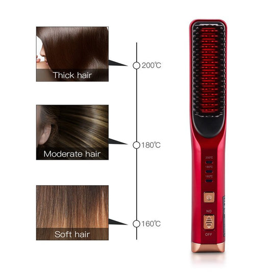 Wireless Hair Straightener Comb with 3 Temperatures
