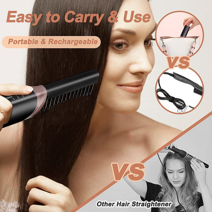 Cordless Hair Straightener Brush