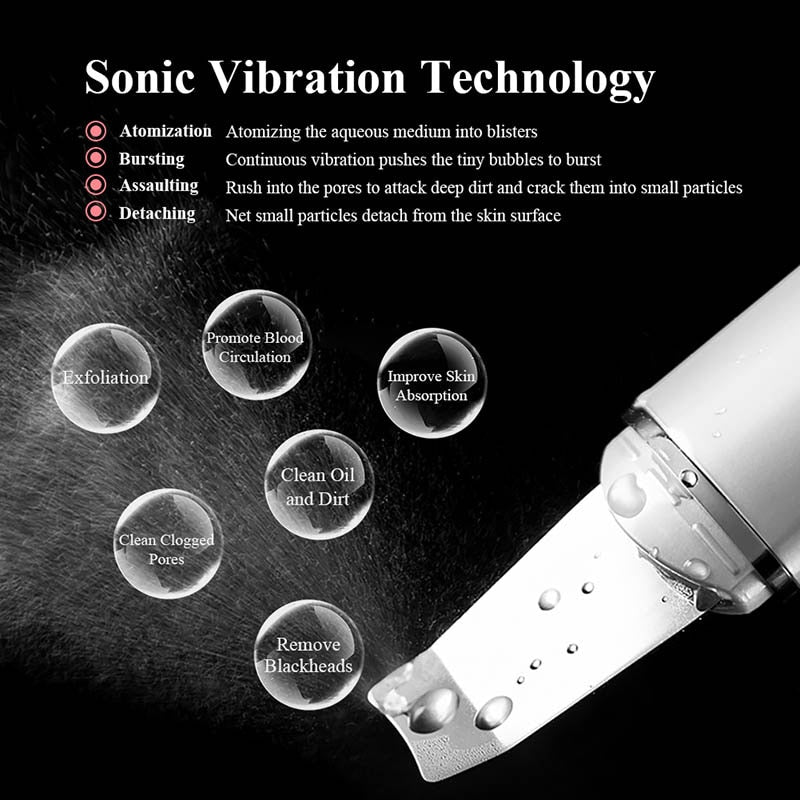 Ultrasonic Scraper Facial Skin Scrubber Remove Blackheads