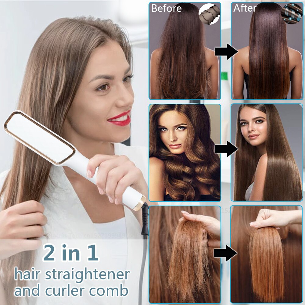 Hair Straightener Brush 3 in 1