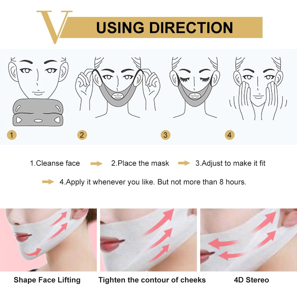 10Pcs Anti-Aging Face Lifting V Shape Mask