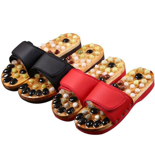 Natural Stone Acupressure Foot Reflexology Acupoint Massage Slippers