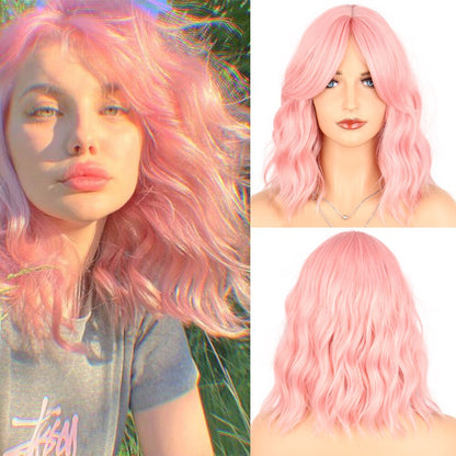 Wavy Shoulder Length Wigs for Women with Fringe