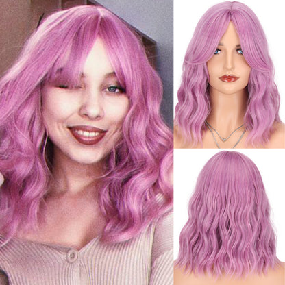 Wavy Shoulder Length Wigs for Women with Fringe