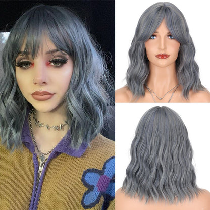 Wavy Shoulder Length Wigs for Women with Fringe