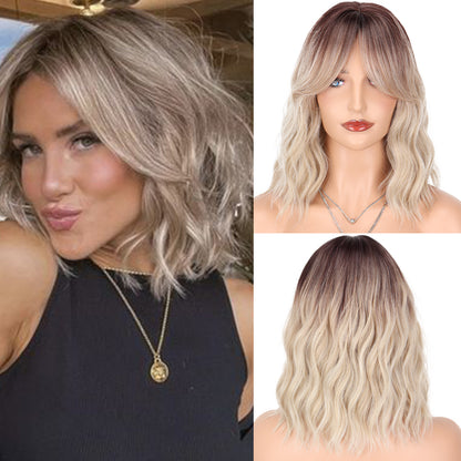 Wavy Shoulder Length Wigs for Women with Fringe