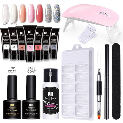 Full Manicure Kit Poly gels With UV Lamp