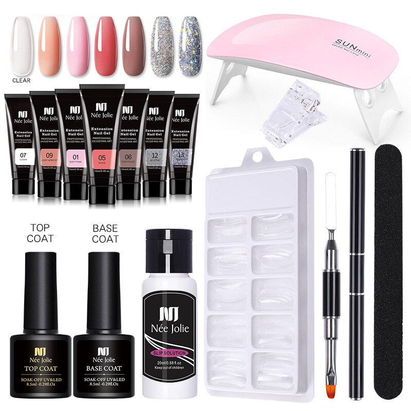Full Manicure Kit Poly gels With UV Lamp