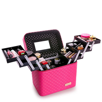 Professional Large Capacity Makeup Bag with Mirror