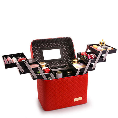 Professional Large Capacity Makeup Bag with Mirror